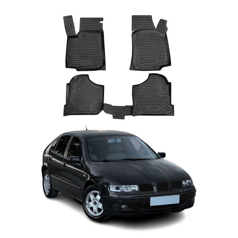 Tappetini Seat Leon 1999-2005 in TPE nero, 4 pezzi