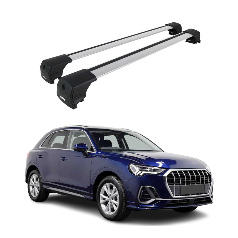 Portapacchi da tetto per Audi Q3 F3 2018-2025 ABE portapacchi base in alluminio argento
