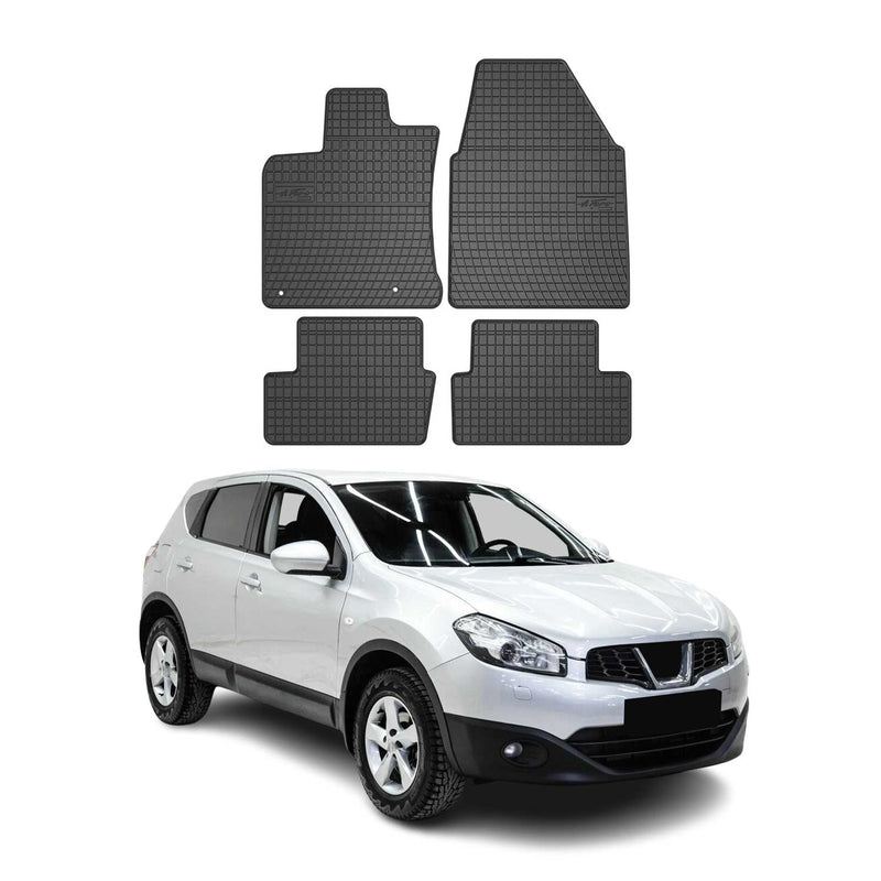 Tappetini in gomma neri per Nissan Qashqai J10 2006-2014, 4 pezzi