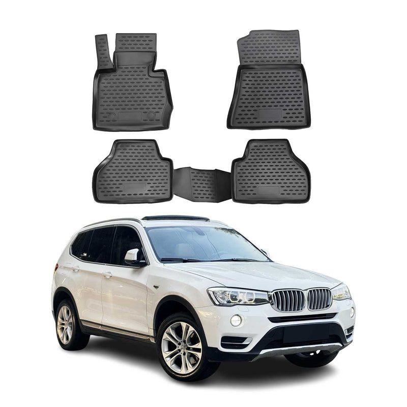 2010-2017 BMW X3 F25 Fußmatten TPE Schwarz 4 tlg