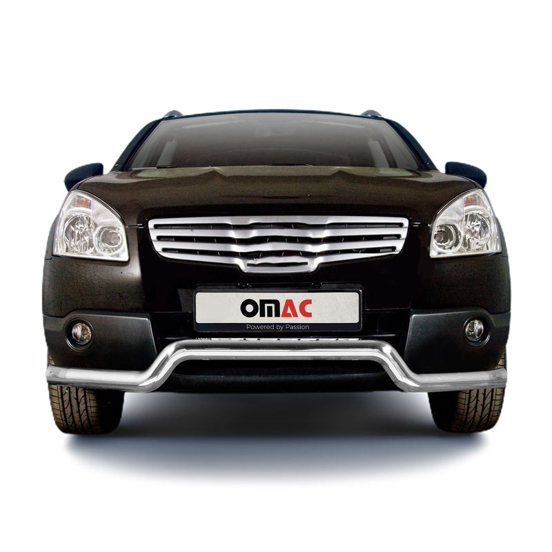 Protezione anteriore per Nissan Qashqai +2 2007-2010 acciaio ABE argento