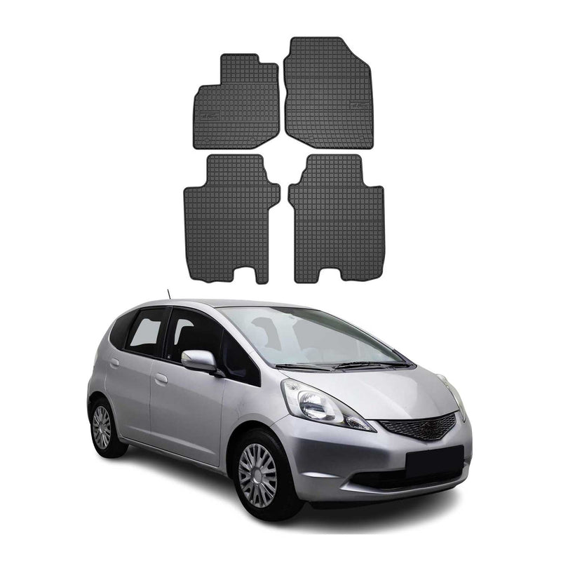 Tappetini in gomma neri per Honda Jazz 2007-2014, 4 pezzi