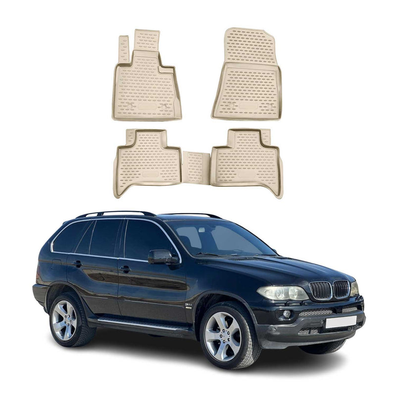 1999-2006 BMW X5 E53 Fußmatten TPE Beige 4 tlg