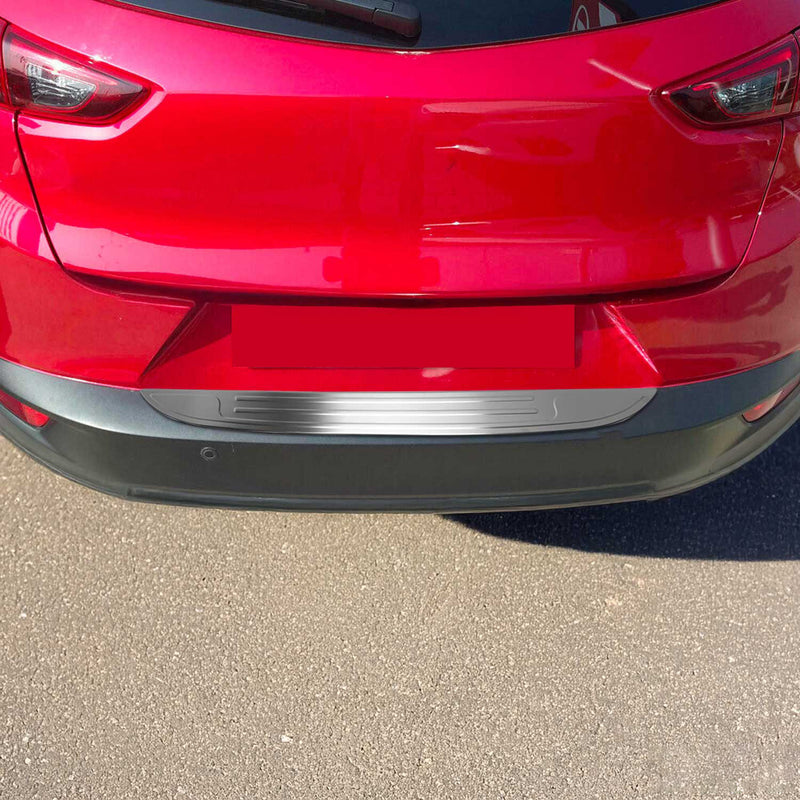 Protezione paraurti per soglia di carico per Mazda CX-3 2015-2021 in acciaio inossidabile spazzolato