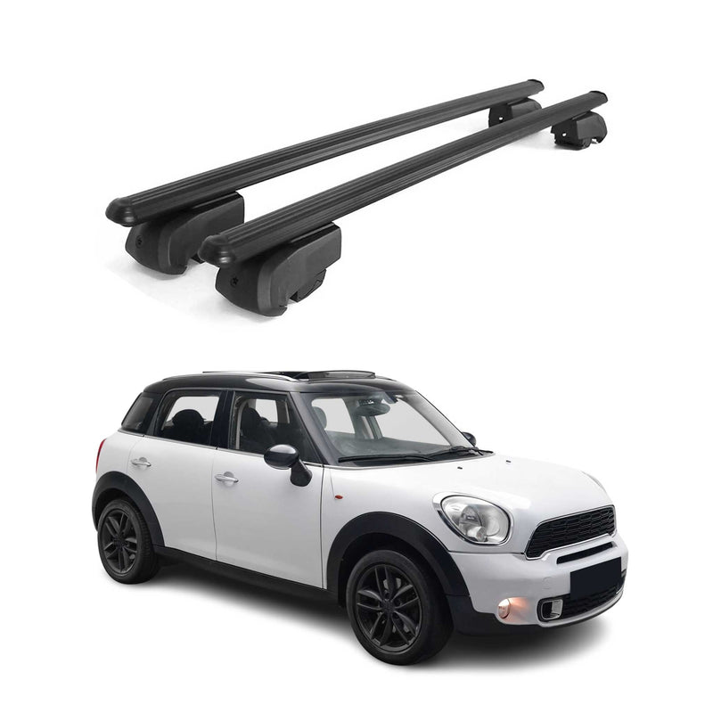 Base portapacchi per Mini Countryman I 2010-2016 Alu Nero ABE 2x