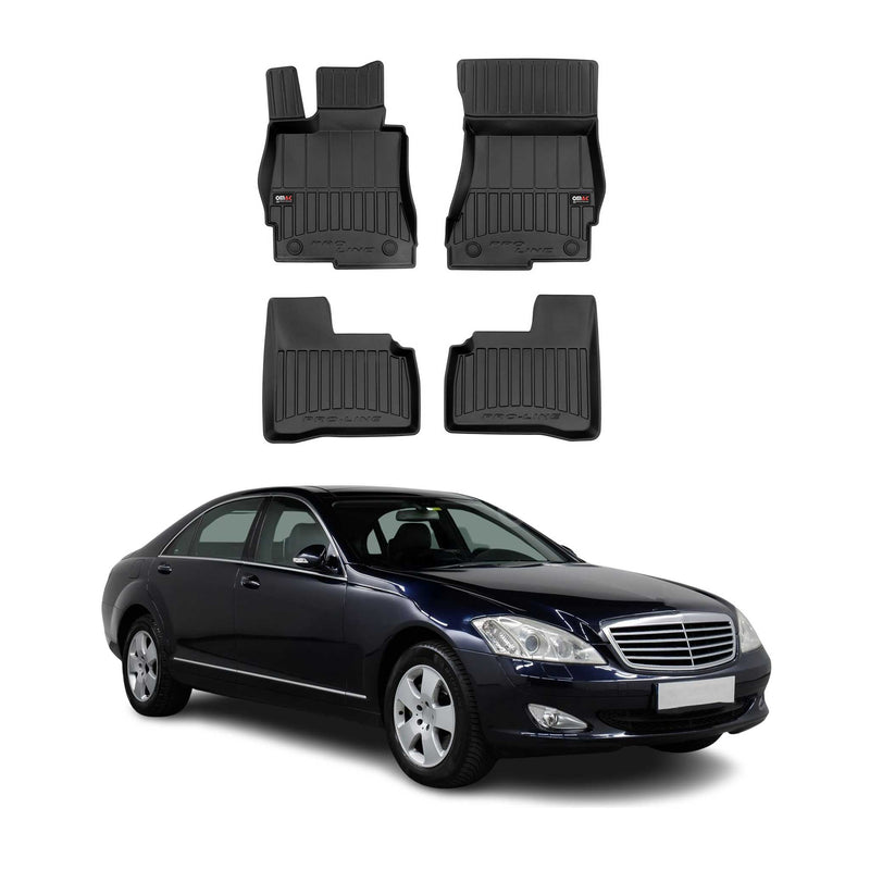 Tappetini in TPE neri per Mercedes Classe S W221 2005-2013, 4 pezzi