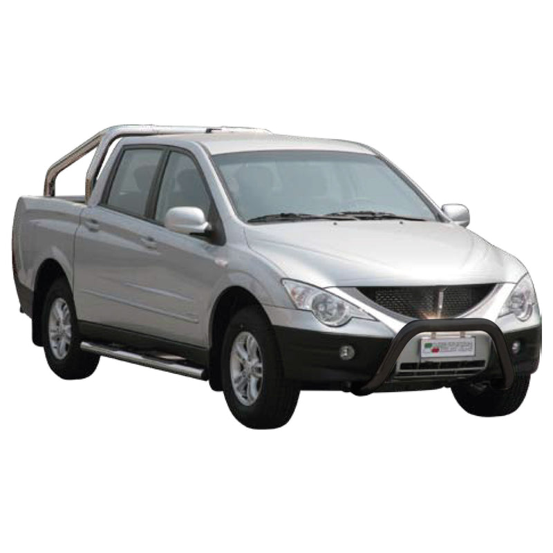 Protezione anteriore per Ssangyong Actyon Sports 2007-2012 ø76 Nero