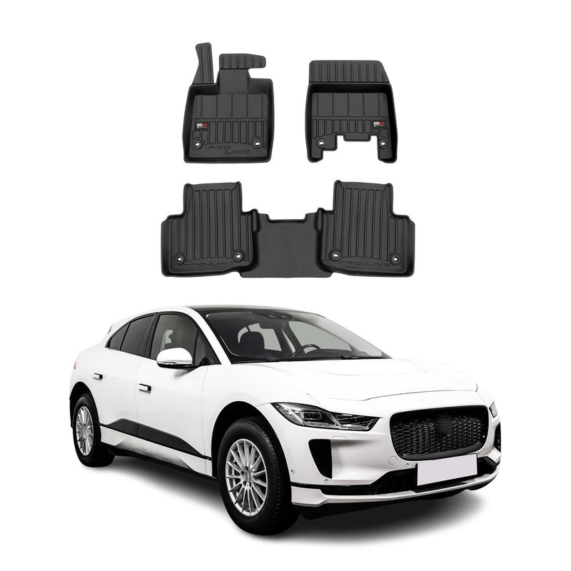 Tappetini Jaguar I-Pace 2018-2025 in TPE nero, 3 pezzi
