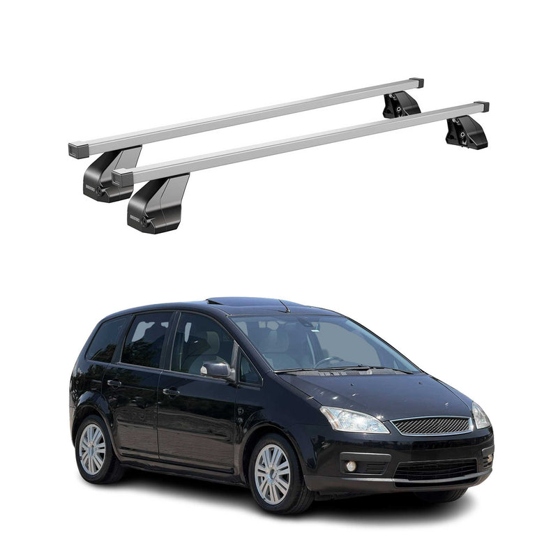 Portapacchi in acciaio Menabo per Ford C-Max 2007-2010, 2 pezzi, colore argento