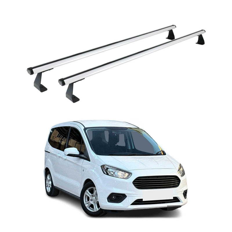 Portapacchi da tetto per Ford Transit Courier 2014-2025 Alluminio argento 2 pezzi