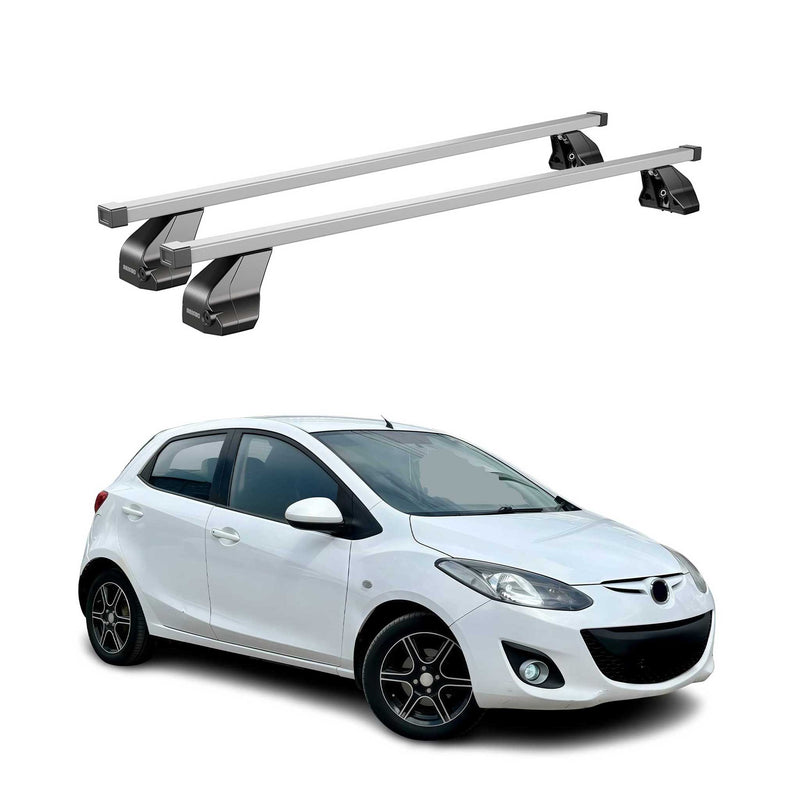 Portapacchi in acciaio Menabo per Mazda 2 2009-2013, in acciaio argento, 2 pezzi