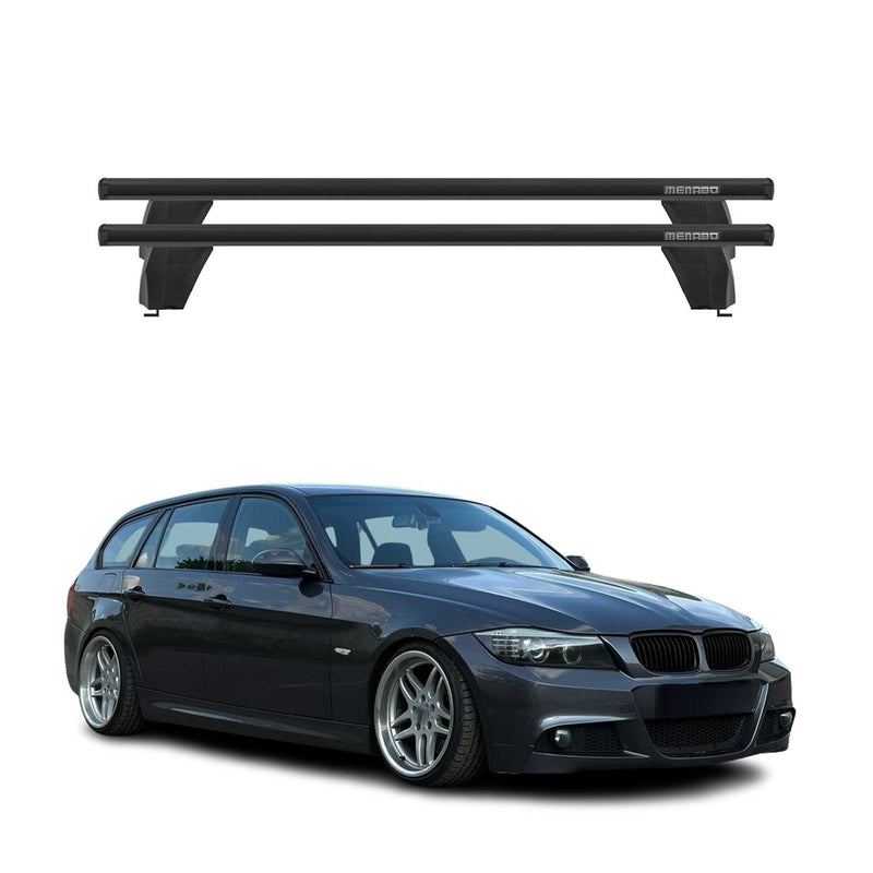 Barre portatutto trasversali Menabo per BMW Serie 3 E90 E91 E92 2004-2013 ABE alluminio nero