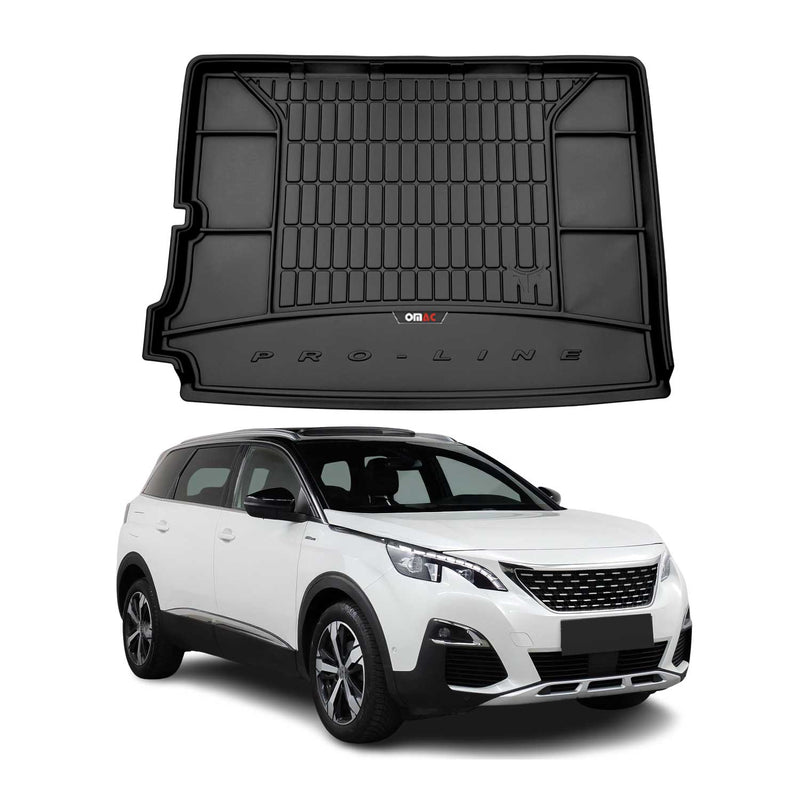 Vasca portabagagli in gomma OMAC per Peugeot 5008 2017-2025, vasca portabagagli in TPE, nera