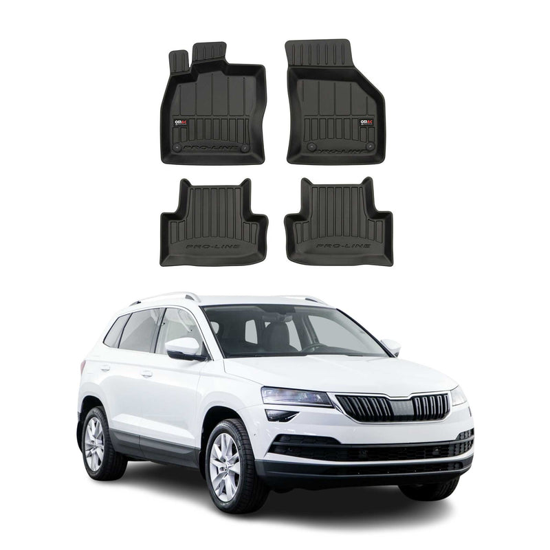 Tappetini Skoda Karoq 2017-2025 in TPE nero, 4 pezzi