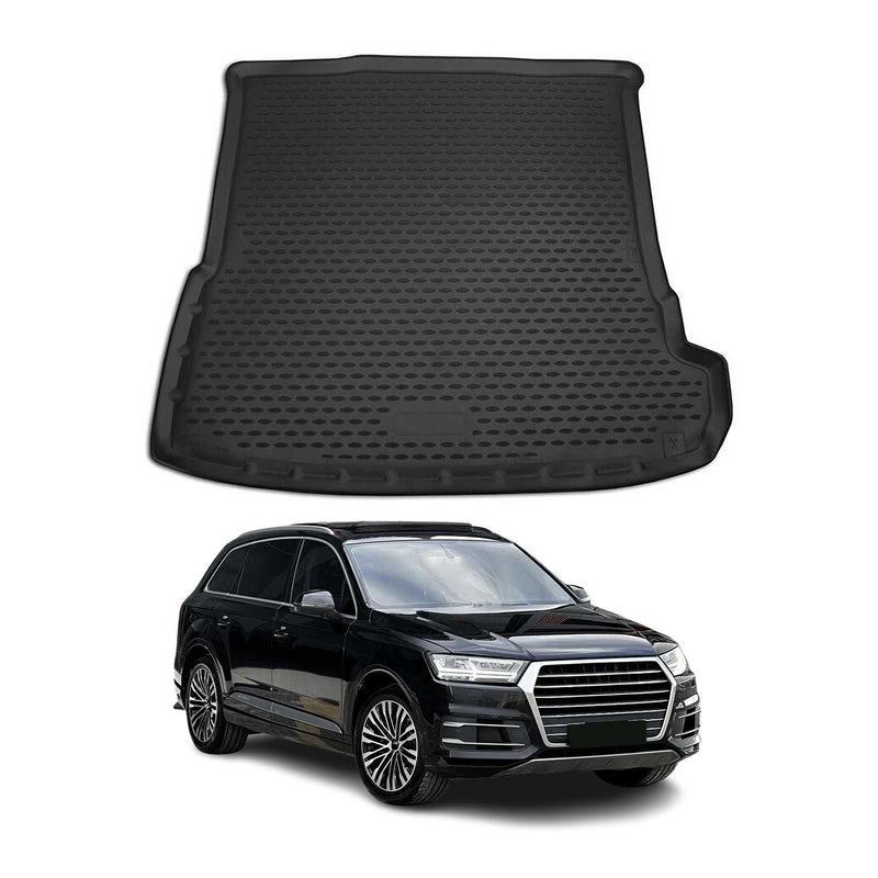 Tappetino per bagagliaio per Audi Q7 4M 2015-2025 in gomma TPE nero