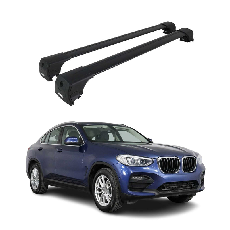 Portapacchi da tetto per BMW X4 G02 2018-2025 ABE portapacchi base in alluminio nero