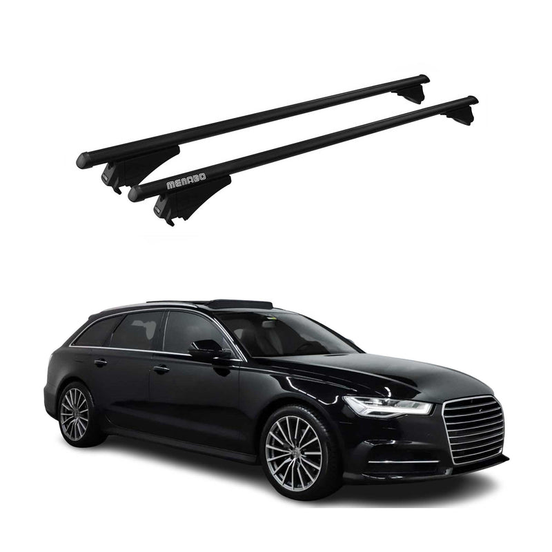 Barre portatutto Menabo per Audi A6 C7 Avant Allroad 2012-2018 ABE Alu Nero 2x