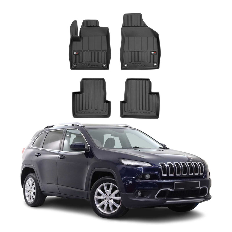 Tappetini Jeep Cherokee 2014-2024 in TPE nero, 4 pezzi