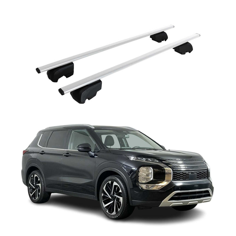 Dachträger Grundträger für Mitsubishi Outlander 2021-2023 Metall Silber ABE 2x