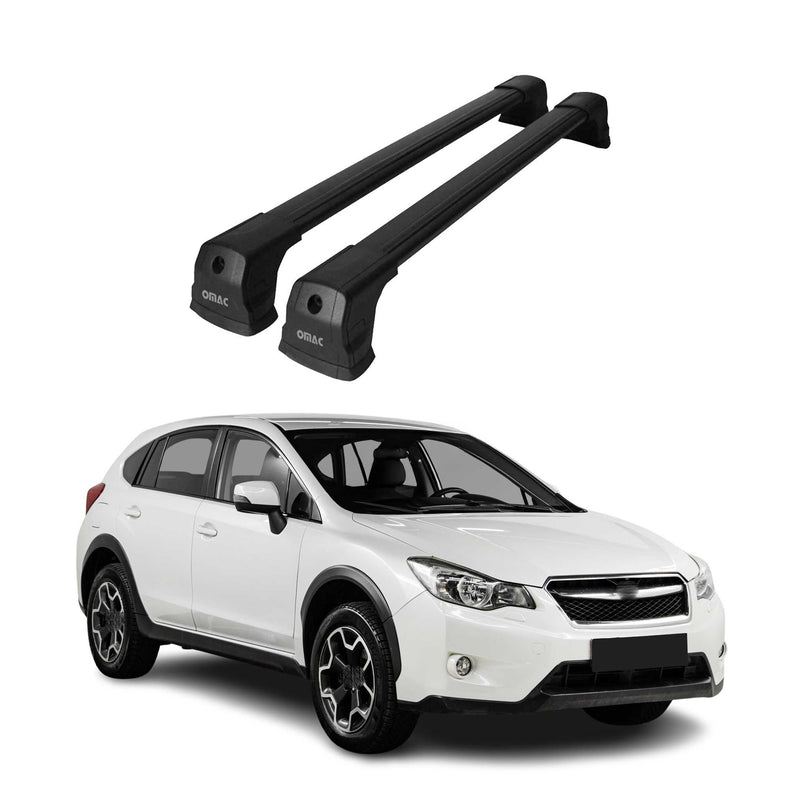 Portapacchi da tetto per Subaru XV 2012-2018, portapacchi base in alluminio nero 2x