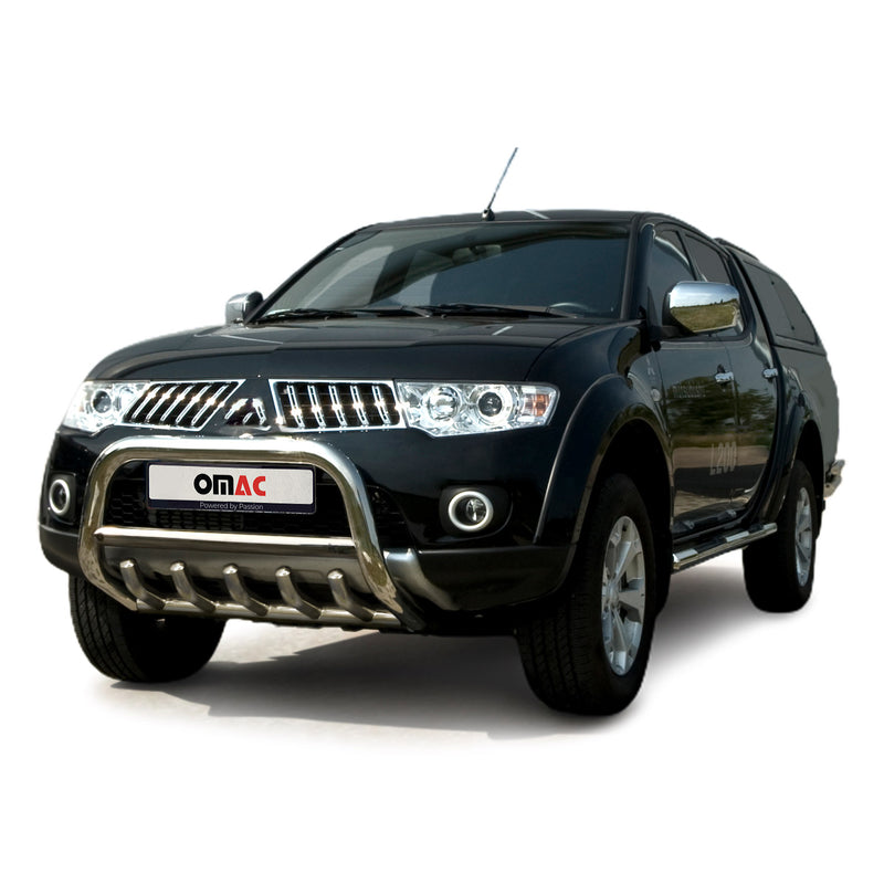 Protezione anteriore per Mitsubishi L200 2006-2009 con ABE acciaio argento