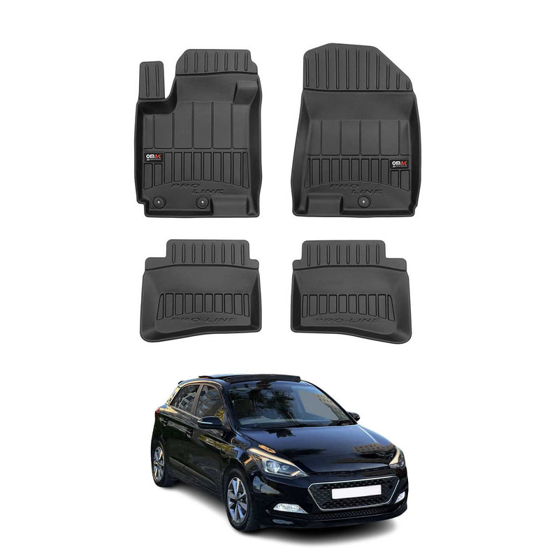 Tappetini Hyundai i20 2014-2020 in TPE nero, 4 pezzi