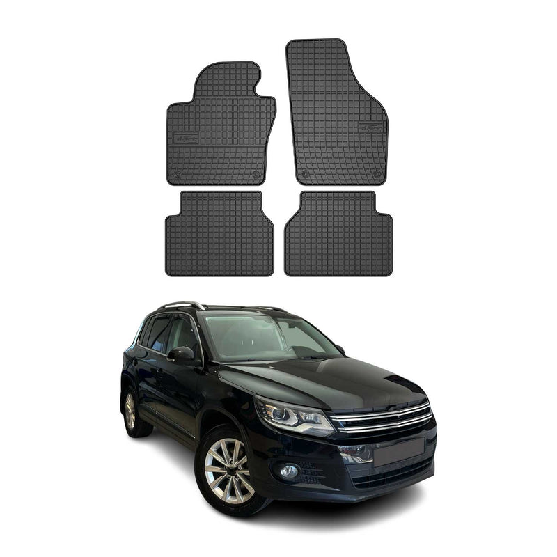 Tappetini in gomma neri per VW Tiguan 2007-2018, 4 pezzi