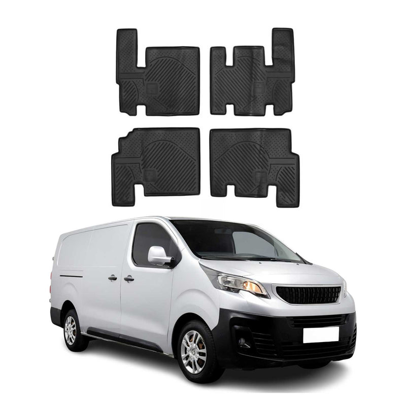 Tappetini Peugeot Expert 2013-2021 in TPE Nero, 3 pezzi