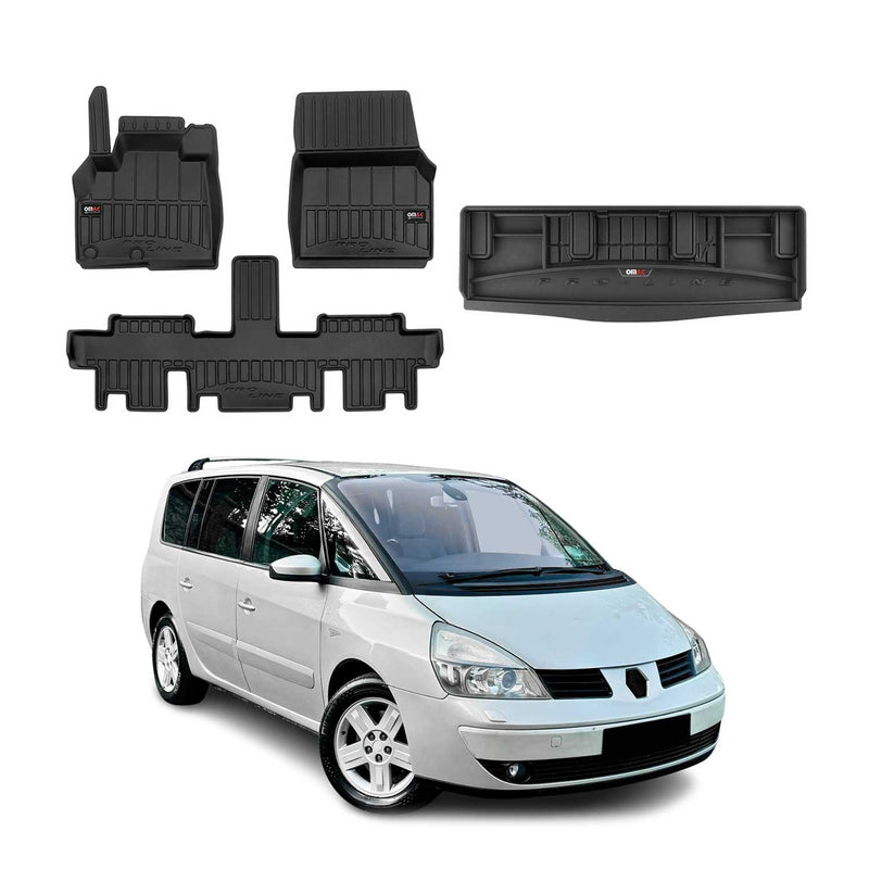 Set di tappetini e vaschetta per bagagliaio OMAC per Renault Espace 2002-2014 senza 3a fila