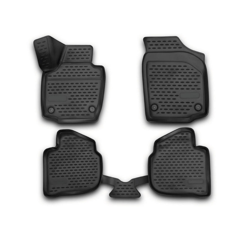 Tappetini in TPE neri per Skoda Rapid Spaceback 2013-2019, 4 pezzi