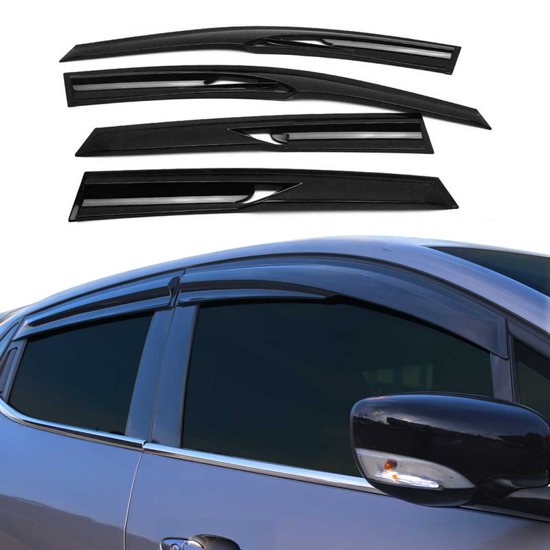 4 deflettori antivento e antipioggia per Mercedes Classe E 1996-2002 Limo Dark