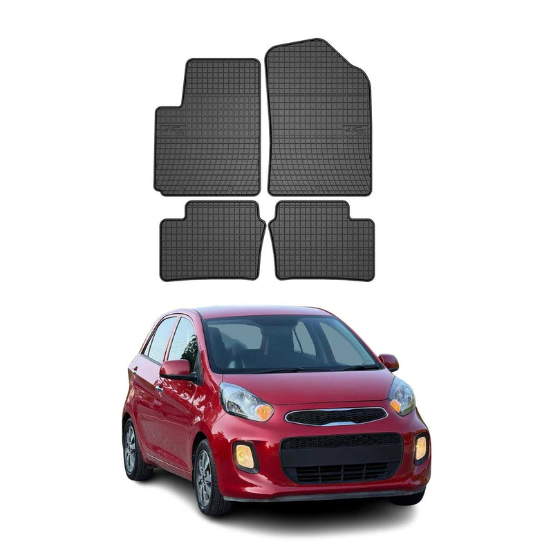 Tappetini in gomma neri per Kia Picanto 2011-2017, 4 pezzi