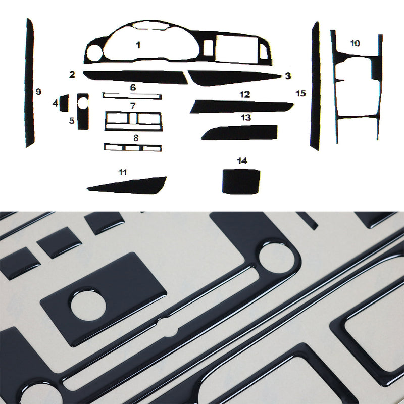 Decorazione interna abitacolo per Audi A6 Limo Alload Avant C6 2004-2011 Piano Black