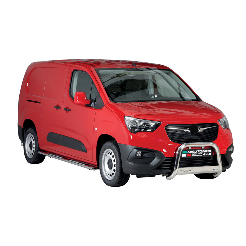 Minigonne laterali in acciaio inox per Opel Combo 2018-2025 Long Silver