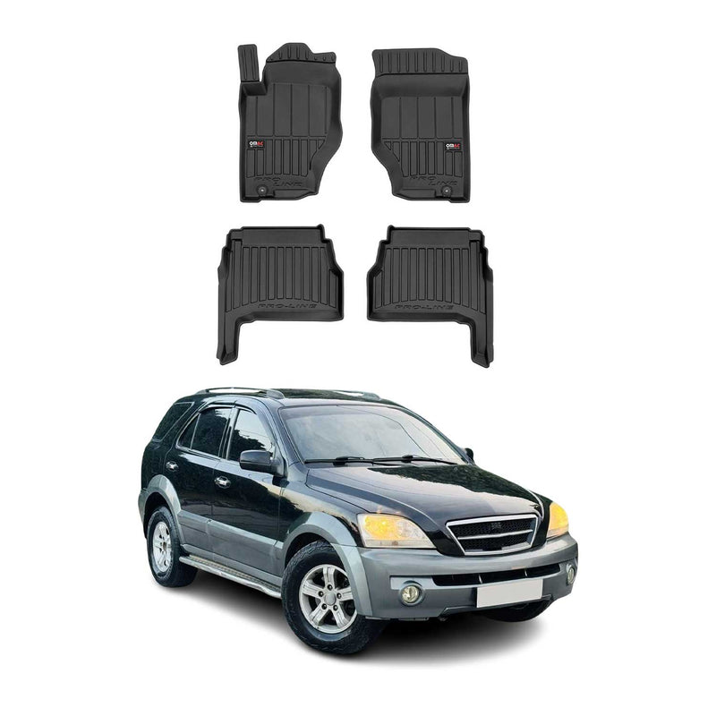 Tappetini Kia Sorento 2002-2009 in TPE nero, 4 pezzi