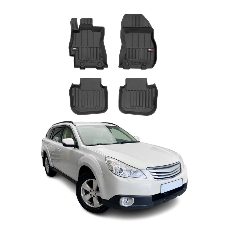 Tappetini in gomma per Subaru Legacy V 2009-2014 OMAC 3D Nero Premium TPE