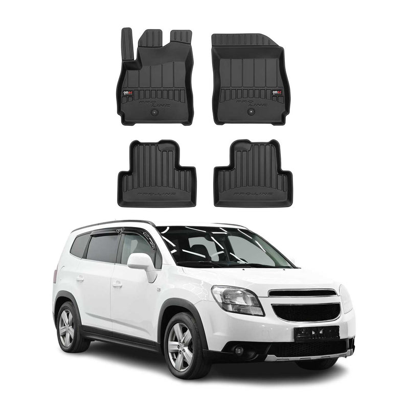 Tappetini Chevrolet Orlando 2010-2018 in TPE nero, 4 pezzi