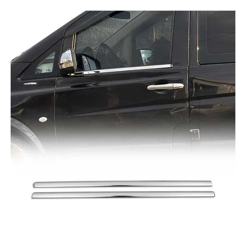 Listelli decorativi per finestrini Mercedes Viano W639 2004-2014 in acciaio inox cromato 2x