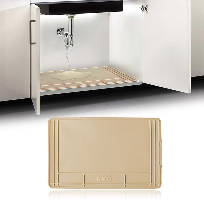 Tappetino di protezione dall'acqua per lavello, protezione angoli mobile base, TPE beige
