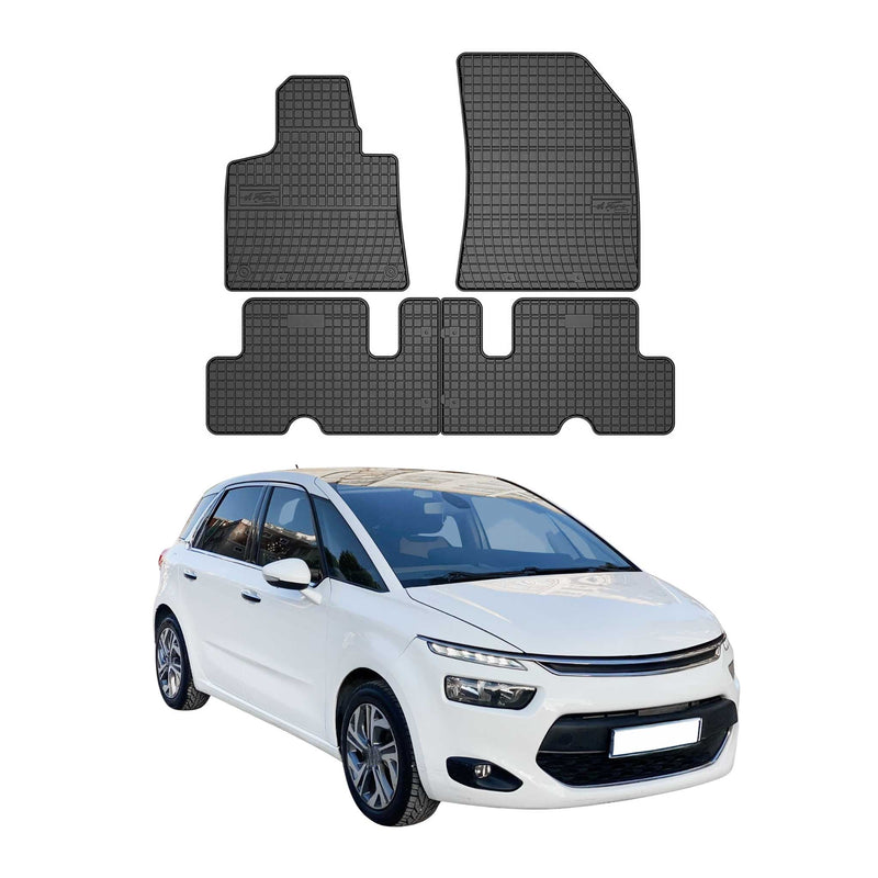 Tappetini in gomma neri per Citroen C4 Grand Picasso 2013-2016, 4 pezzi