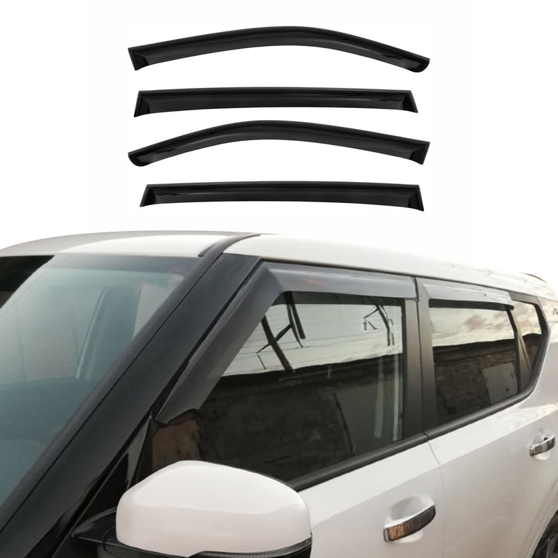 Deflettori antivento e antipioggia per Kia Soul 2019-2025 in acrilico scuro, 4 pezzi