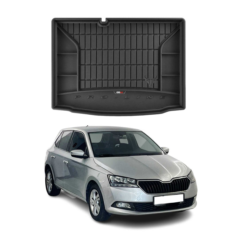 Rivestimento in gomma per bagagliaio OMAC per Skoda Fabia 2014-2021, rivestimento per vano di carico in TPE, nero