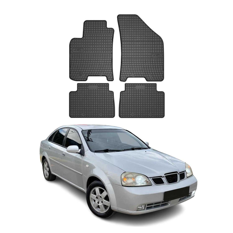 Tappetini in gomma neri per Chevrolet Lacetti 2003-2009, 4 pezzi.