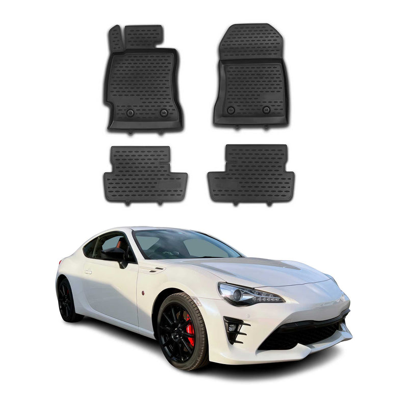 Tappetini in TPE neri per Toyota GT 86 2012-2021, 4 pezzi