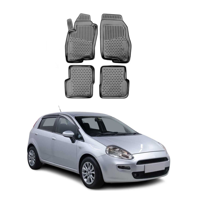 2012-2018 Fiat Punto Fußmatten TPE Schwarz 4 tlg