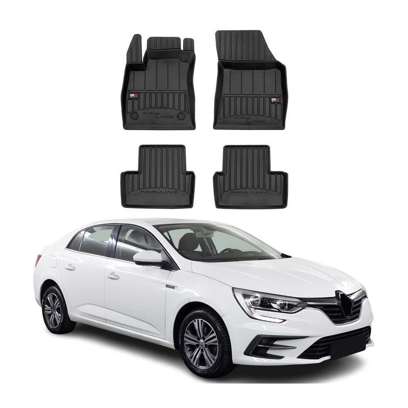Tappetini Renault Megane 2015-2025 in TPE Nero 4 pezzi