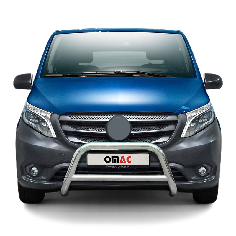 Frontbügel Frontschutzbügel für Mercedes Vito W447 2014-2025 ABE Stahl Silber