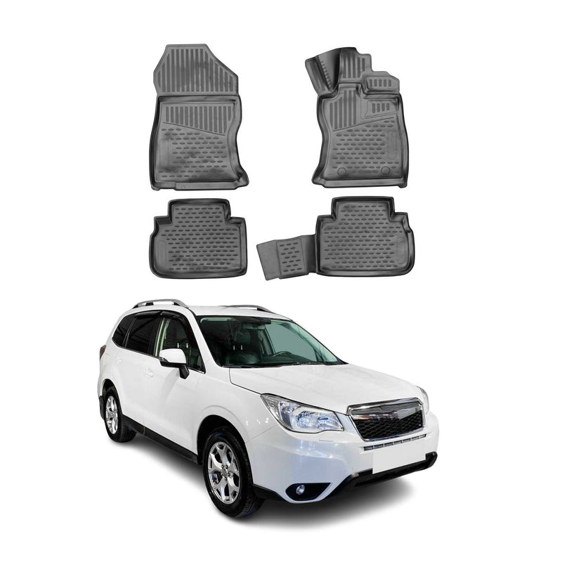 Tappetini in TPE neri per Subaru Forester 2012-2021, 4 pezzi