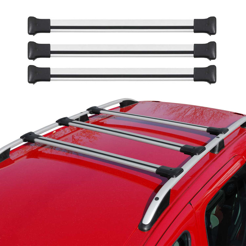 Portapacchi da tetto per VW Transporter T5 Caravelle Multivan Alu Grey 3x