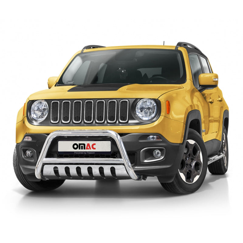 Protezione anteriore per Jeep Renegade 2014-2024 con ABE in acciaio inox argento